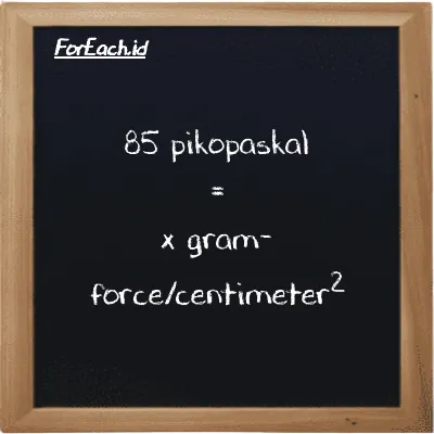 Contoh konversi pikopaskal ke gram-force/centimeter<sup>2</sup> (pPa ke gf/cm<sup>2</sup>)